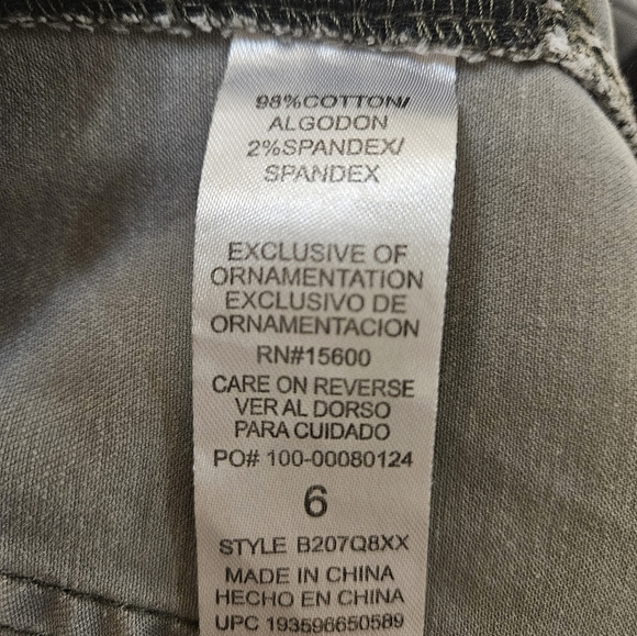 Democracy Pants Womens Size 6 Gray Camo Skinny Ab Technology Elastic Waist - Picture 6 of 7